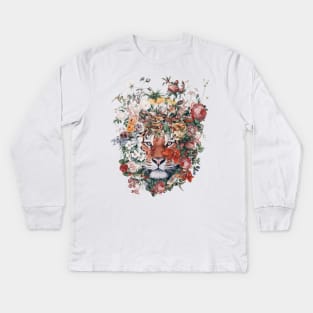 Flower Tiger Kids Long Sleeve T-Shirt